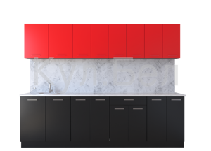 Кухня Лана ДСП 2,4 м (красный/чёрный)