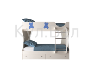 Кровать двухъярусная СН-108.01 (сосна арктическая/синий металлик)