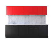Кухня Лана ДСП 2,4 м (красный/чёрный)